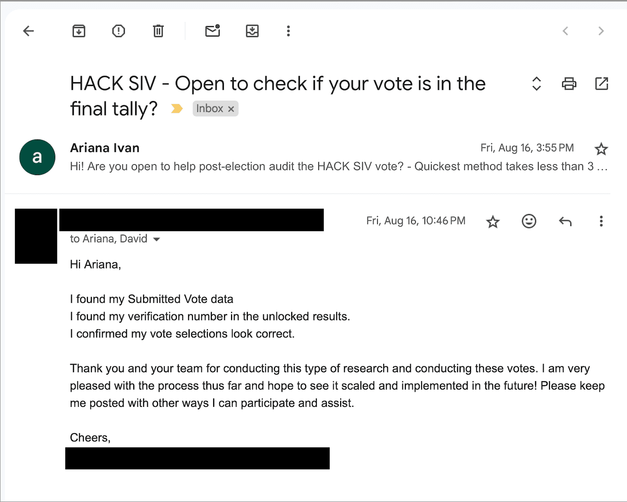 Email from Public Vote Judge
